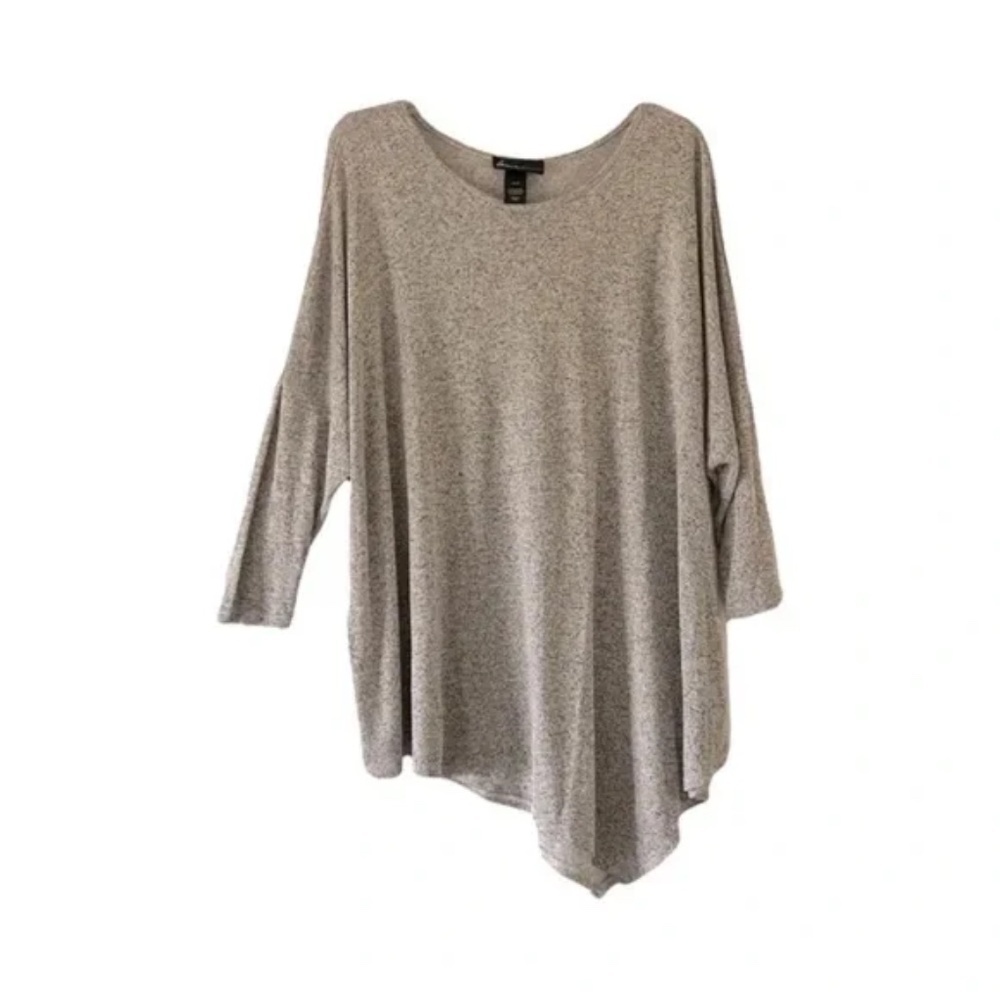 Lane Bryant | Marled Gray Lightweight Asymmetrical Tunic Sweater, Size 18/20
